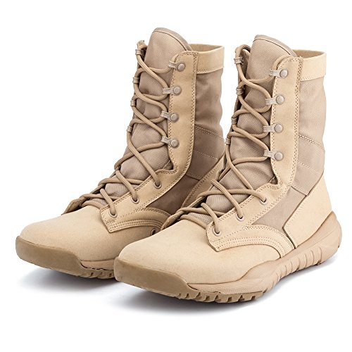 IODSON Zapatos de Hombre Botas/Botas de Combate/Botas Tácticas Ultra-Ligero Antideslizante Tela de Cuero Verdadero Transpirable IDS-304 40 EU