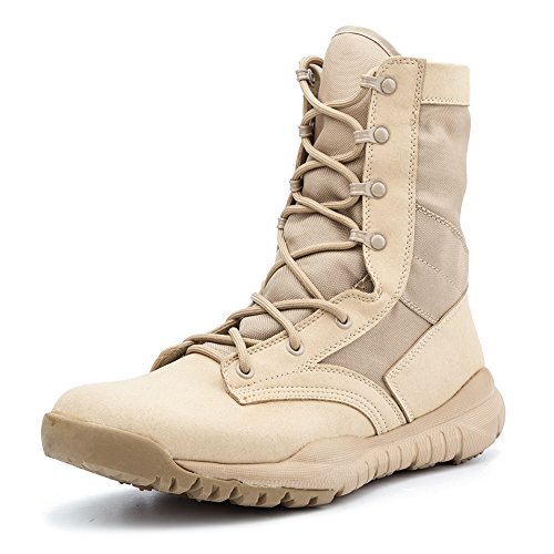 IODSON Zapatos de Hombre Botas/Botas de Combate/Botas Tácticas Ultra-Ligero Antideslizante Tela de Cuero Verdadero Transpirable IDS-304 40 EU