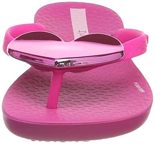 Ipanema Kids Maxi Heart Plastic Slip On Flip Flop Bright Pink-Pink-9 Size 9