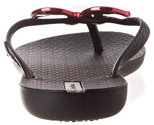 Ipanema Maxi Fashion II Fem, Sandalias Planas Mujer, Negro/Rojo, 38 EU