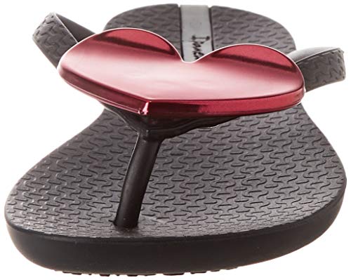 Ipanema Maxi Fashion II Fem, Sandalias Planas Mujer, Negro/Rojo, 38 EU