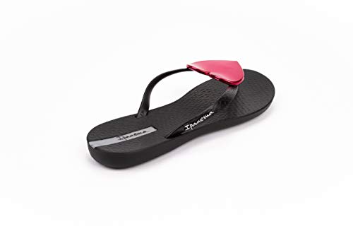 Ipanema Maxi Fashion II Fem, Sandalias Planas Mujer, Negro/Rojo, 38 EU