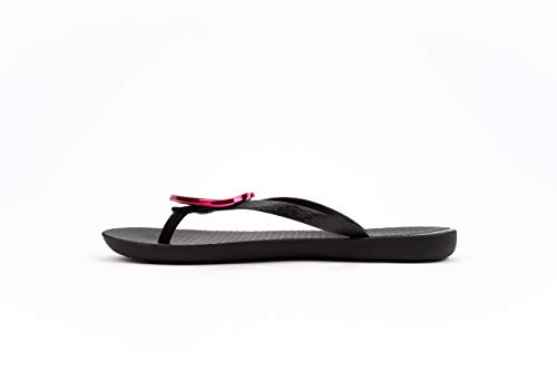 Ipanema Maxi Fashion II Fem, Sandalias Planas Mujer, Negro/Rojo, 38 EU