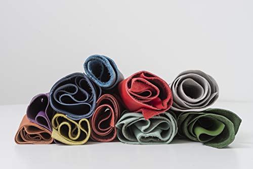 IPEA - Recortes de Piel auténtica de tamaño Aleatorio Mezclados con Formas Diferentes para la fabricación Artesanal, Colores Vivos, Piezas de Cuero