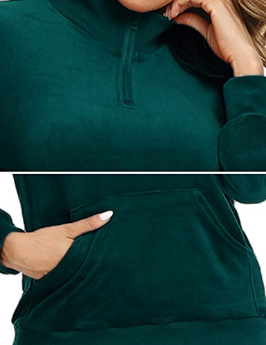 Irevial Conjunto Chándal Mujer de Terciopelo, Chándal Deportivo para Mujer 2 Piezas, Ropa Manga Larga de Casa Casual de Otoño Invierno