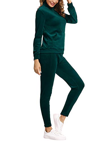 Irevial Conjunto Chándal Mujer de Terciopelo, Chándal Deportivo para Mujer 2 Piezas, Ropa Manga Larga de Casa Casual de Otoño Invierno