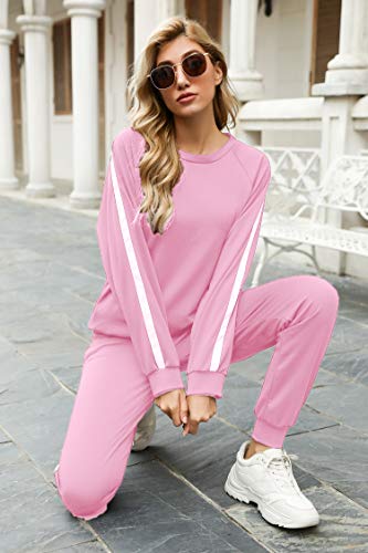 Irevial Conjunto Deporte Mujer, Chándal Mujer Completo 2 Piezas, Ropa Manga Larga de Casa Casual de Otoño Invierno, Conjunto Deportivo, Yoga, Fitness Mujer