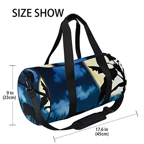 ISAOA - Bolsa de Deporte con Compartimento para Zapatos, diseño de Alce y Luna