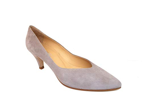 ISORBO55 - Zapatos de Piel para Mujer con Tacón 6 cm + Punta Fina Cerrada, Mapache 3830 (Taupe), Talla 34
