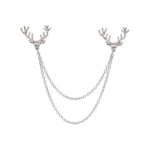 iTemer Broches de bisuteria para ropa y zapatos Pin para solapa Una obra de arte con estilo Silver Alce de Navidad Metal 1 artículo