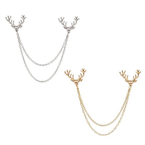 iTemer Broches de bisuteria para ropa y zapatos Pin para solapa Una obra de arte con estilo Silver Alce de Navidad Metal 1 artículo