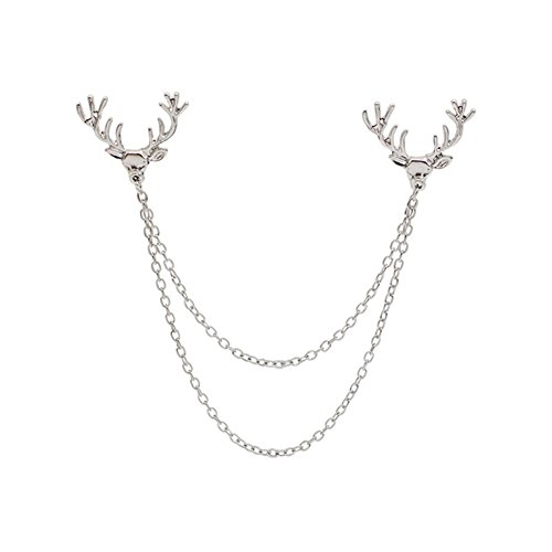 iTemer Broches de bisuteria para ropa y zapatos Pin para solapa Una obra de arte con estilo Silver Alce de Navidad Metal 1 artículo