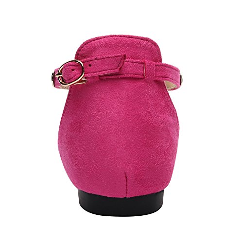 Jamron Mujer Dedo Punteado Terciopelo Bailarinas Elegante D'orsay Pumps Plano Zapatos de Vestir Fucsia SN02330 EU38.5