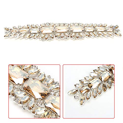 Jeanoko Adornos de Cristal Clips de Diamantes de imitación en Blanco de Cobre Espesado único Elegante para Vestidos de Novia Zapatos Accesorios(Golden Champagne)
