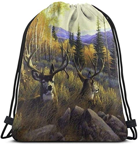 Jhonangel Deer Summer Mule Mochilas con cordón Gym Gym Mochilas Bolsas de Hombro Regalo 36 x 43cm / 14.2 x 16.9 Pulgadas