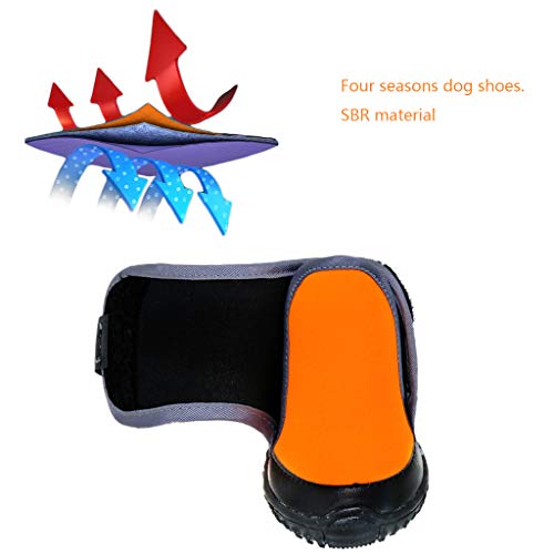 JiAmy 2 Piezas Zapatos para Perros Botas Impermeables para Perros Botines para Perros de Nieve Protección para Patas de Perros con Suela Antideslizante, para Basset Hound, Dalmatian, Border Collie