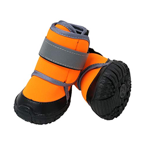 JiAmy 2 Piezas Zapatos para Perros Botas Impermeables para Perros Botines para Perros de Nieve Protección para Patas de Perros con Suela Antideslizante, para Basset Hound, Dalmatian, Border Collie