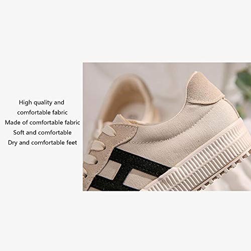 JIAYING Zapatillas para Mujer Zapatillas para Mujer Classic Zapatillas para Mujer, Comodidad Casual,for Gimnasio, Deportes, Caminatas, Senderismo, Entrenamiento (Beige, Negro)