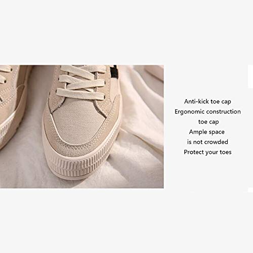 JIAYING Zapatillas para Mujer Zapatillas para Mujer Classic Zapatillas para Mujer, Comodidad Casual,for Gimnasio, Deportes, Caminatas, Senderismo, Entrenamiento (Beige, Negro)