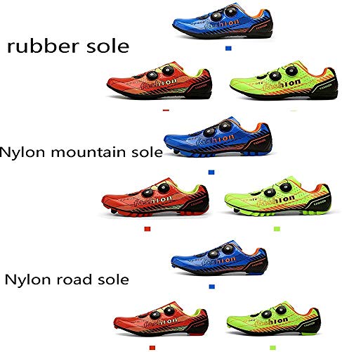 JINFAN Zapatillas De Ciclismo De Carretera para Hombres Y Mujeres,Zapatillas De Montar con Hebilla Giratoria Tacos Transpirables Compatibles con SPD Look Delta,Blue-EU38