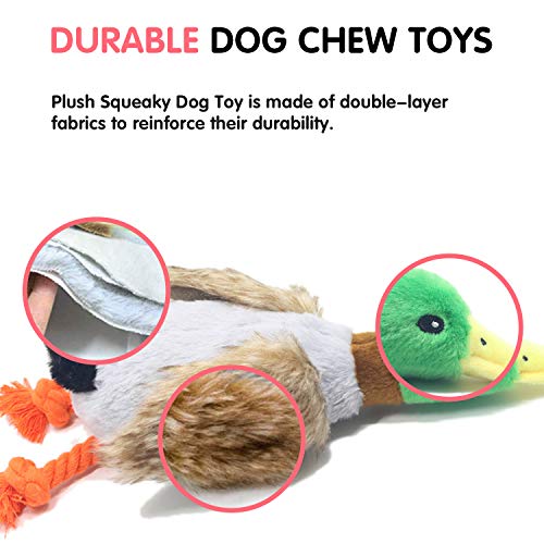 JINYJIA Juguete de Peluche para Perro con Chirriador, Duradero Forma de Pato Juguetes para Masticar con Perro, para Perros de Raza Pequeña/Mediana