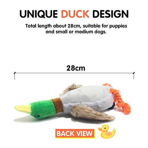 JINYJIA Juguete de Peluche para Perro con Chirriador, Duradero Forma de Pato Juguetes para Masticar con Perro, para Perros de Raza Pequeña/Mediana