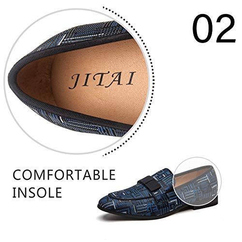 JITAI Mocasines Azules para Hombre Zapatos Casuales de Moda Mocasines Zapatos de Fiesta