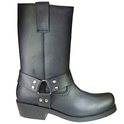 Johnny Bulls 14829 Bota Motera Piel Nobuck con Piso de Goma para Hombre Negro Talla 46