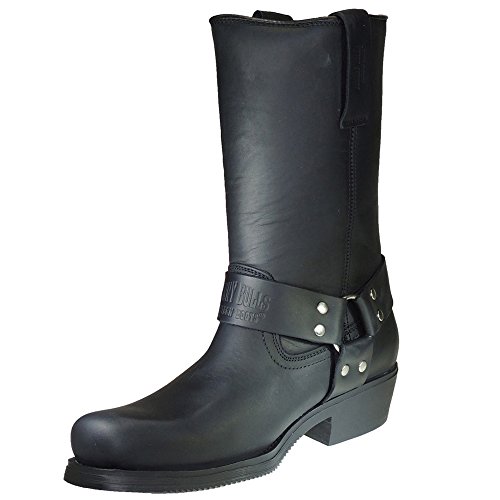 Johnny Bulls 14829 Bota Motera Piel Nobuck con Piso de Goma para Hombre Negro Talla 46