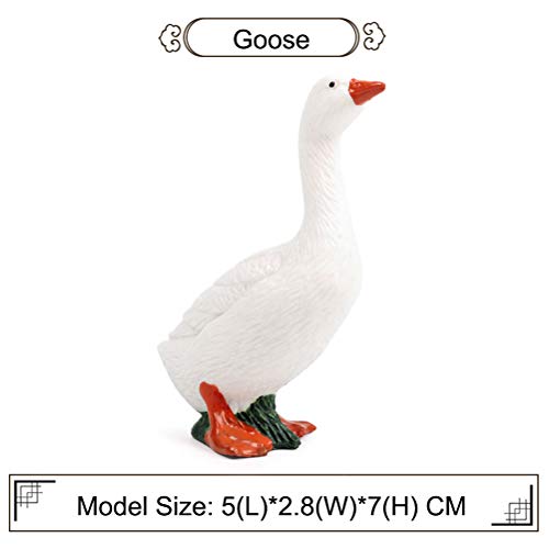 JOKFEICE Figuras de Animales 6 pcs Realista Plástico Familia de Ganso Modelo de acción Proyecto de Ciencia, Regalo de cumpleaños, Decoración de Pastel para niños