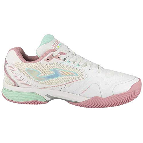 Joma Set Lady, Zapatos de Tenis Mujer, Blanco-Rosa, 39 EU