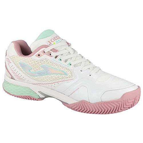 Joma Set Lady, Zapatos de Tenis Mujer, Blanco-Rosa, 39 EU