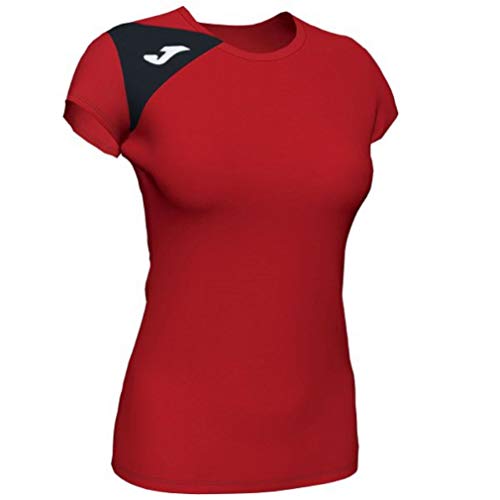 Joma Spike II Camisetas Señora, Mujer, Rojo-Negro, M