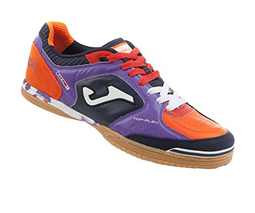 Joma Top Flex, Zapatilla de fútbol Sala, Morado-Negro-Naranja, Talla 11 US (44.5 EU)
