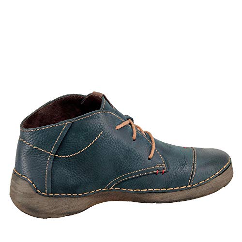 Josef Seibel Mujer Botines Fergey 18, señora Botines con Cordones,Botas,Chukka Boot,Medias Botas,botín,Plana,Azul(Blau),43 EU / 9 UK