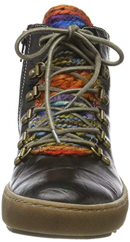 Josef Seibel Mujer Botines Maren 06, señora Botines con Cordones,Botas,Chukka Boot,Medias Botas,Forrado,Negro(Schwarz-Multi),40 EU / 6 UK