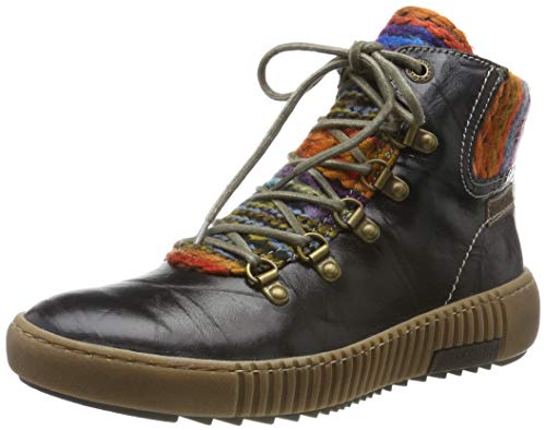 Josef Seibel Mujer Botines Maren 06, señora Botines con Cordones,Botas,Chukka Boot,Medias Botas,Forrado,Negro(Schwarz-Multi),40 EU / 6 UK