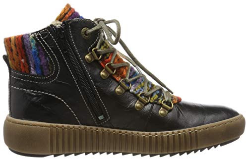 Josef Seibel Mujer Botines Maren 06, señora Botines con Cordones,Botas,Chukka Boot,Medias Botas,Forrado,Negro(Schwarz-Multi),40 EU / 6 UK