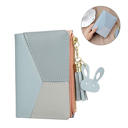 JOSEKO Cartera pequeña de Las señoras, Cartera de Cuero de la PU, Cartera Colgante del Conejo Lindo, Cartera de la Multi-Ranura, Cartera del Enrejado