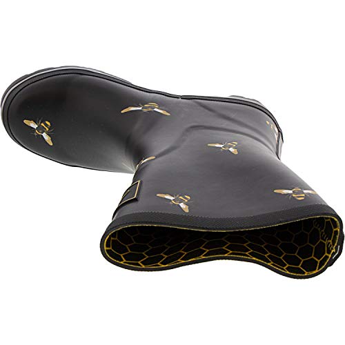Joules Molly Welly, Botas de Agua Mujer, Negro Negro Metálico Abejas Blkmtlbees, 37 EU