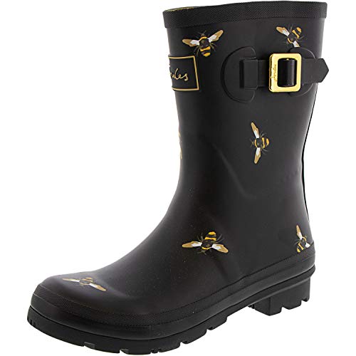 Joules Molly Welly, Botas de Agua Mujer, Negro Negro Metálico Abejas Blkmtlbees, 37 EU