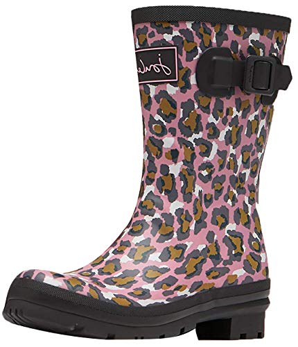 Joules Molly Welly, Botas de Lluvia Mujer, Leopardo Rosado, 36 EU