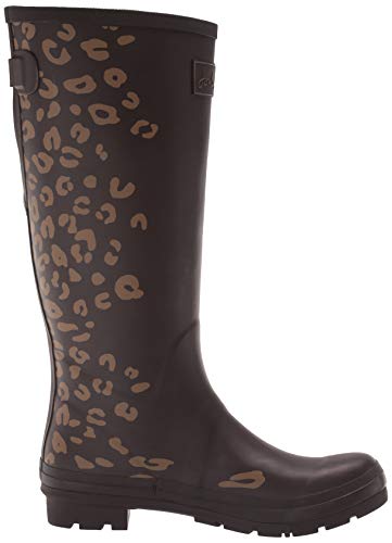 Joules Print, Botas Welly Mujer, Borde de Leopardo marrón, 36 EU