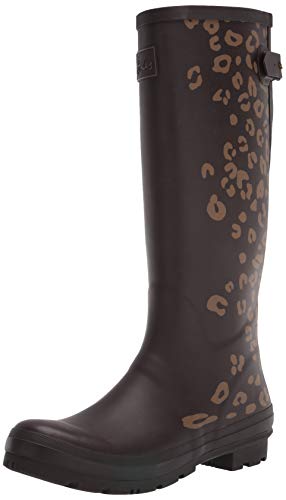 Joules Print, Botas Welly Mujer, Borde de Leopardo marrón, 36 EU