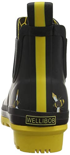 Joules Wellibob Botas de agua mujer, Black (Black Metallic Bees Blkmtlbees), 36 EU (3 UK)