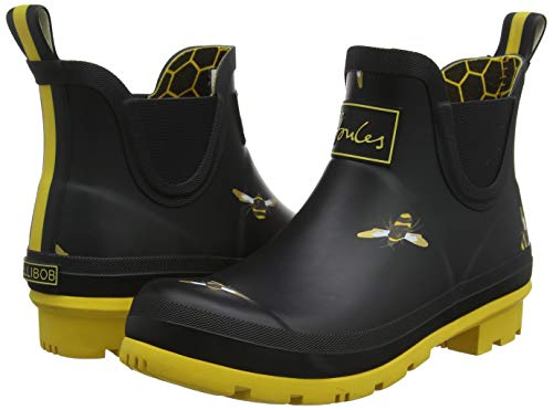 Joules Wellibob Botas de agua mujer, Black (Black Metallic Bees Blkmtlbees), 36 EU (3 UK)