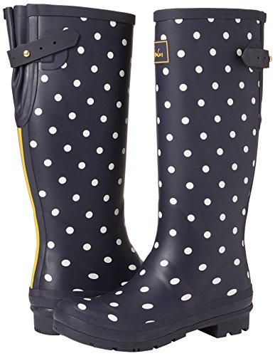 Joules Wellyprint, Botas de Agua Mujer, Azul French Navy Spot Fnavspt, 36 EU