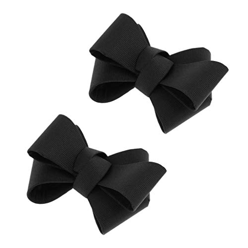 joyMerit 2 Unids Lazo De Lienzo Bowknot Clips De Zapatos Adornos - Negro