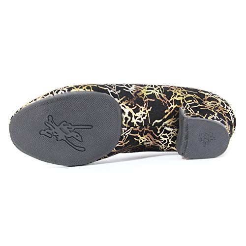 JUODVMP Zapatillas de Baile Latino para Mujeres Zapatos de Baile de Jazz Zapatillas de Baile de Salón Latino Zapatos Oxford de Tela Boost Dance,Model WH-SD,Model WH-SD-3CM,Gold,37.5 EU