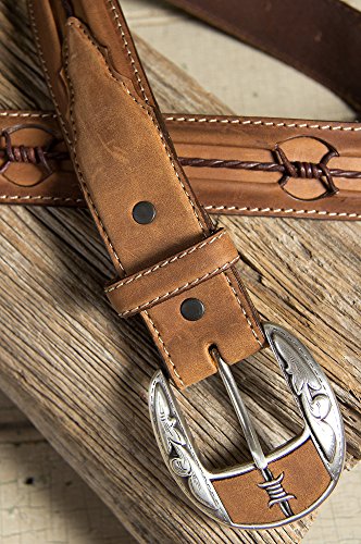 Justin Boots Fenced en alambre de Espino Cinturón de cuero